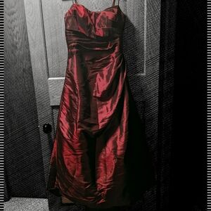 Bill Levkoff Strapless Burgundy Dress